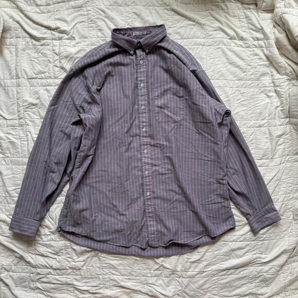 career club Vintage oversized distressed striped button down shirt - Picture 1 of 8
